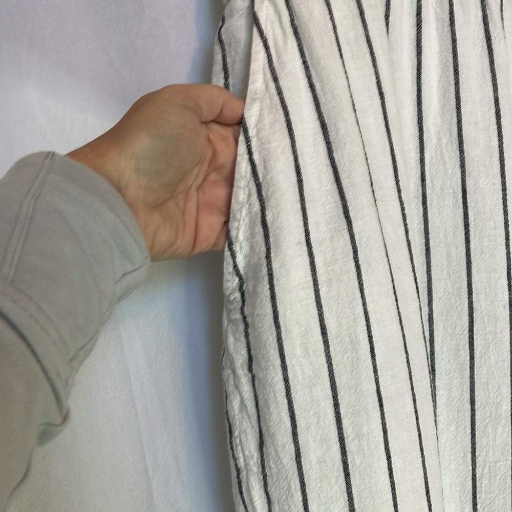Sanctuary Linen Blend Wide Leg Striped Pants Size 2X Coastal Resortwear Flowy - Picture 3 of 7